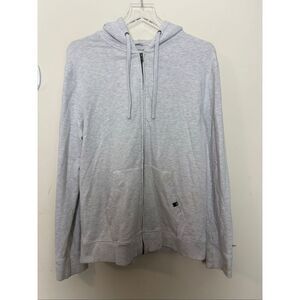 MeUndies Light Gray Zip Up Hoodie Sweatshirt Size L Casual Lounge Unisex